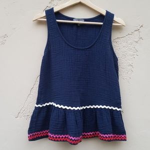 Michael Stars Navy Ric Rac Peplum Tank Size XS